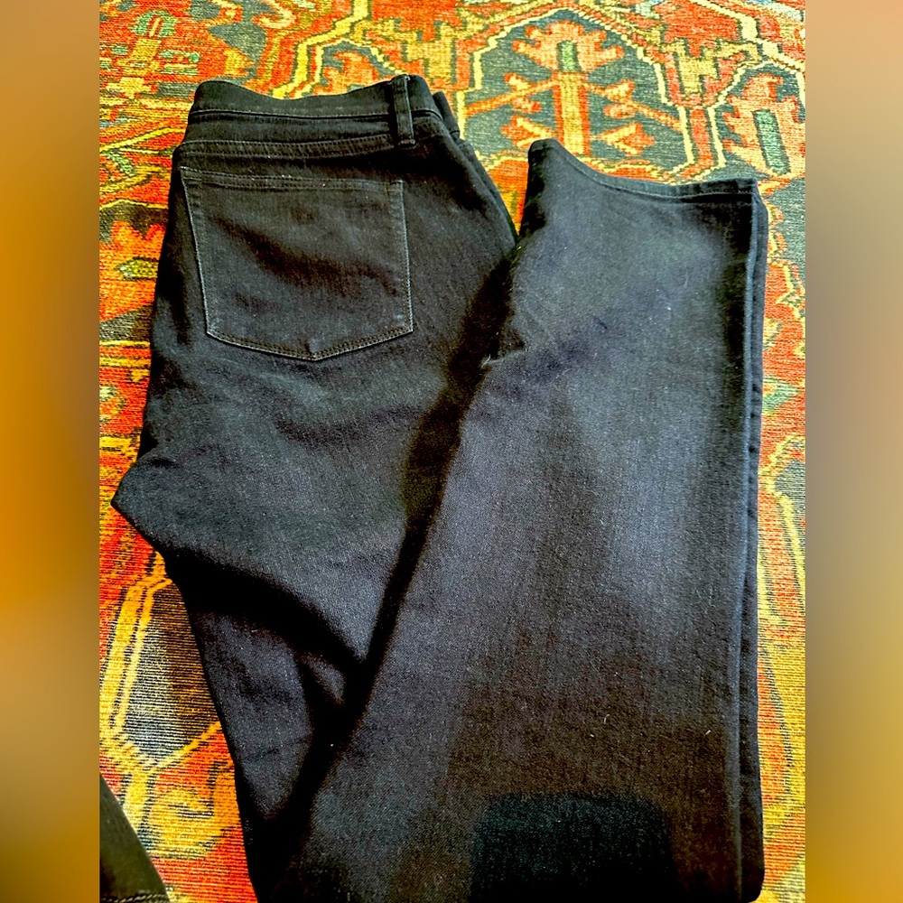 Ralph Lauren slim stretch black jeans 10 stirrup zipper pulls